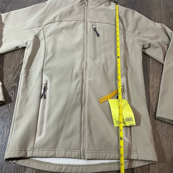 Mens All in Motion Fleece Softshell Jacket Beige Mens small jacket NEW 1222 - Picture 6 of 11